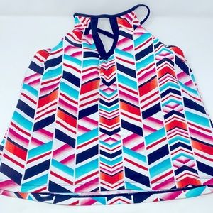 Jag Sport Black Pink Orange Tankini Bathing Suit Swim Top Size Large